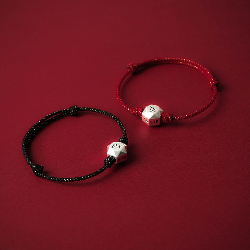Fortune's Favor: Sterling Silver Constellation Bracelet for Couples