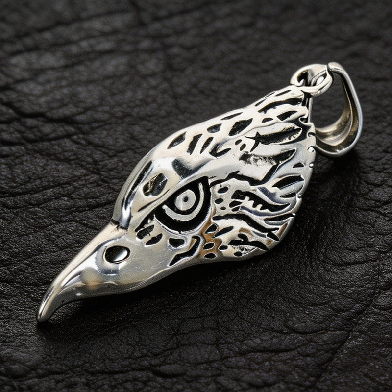Punk Style Bird Of Prey Eagle Pendant Retro Smeared Eagle Wing Owl Necklace