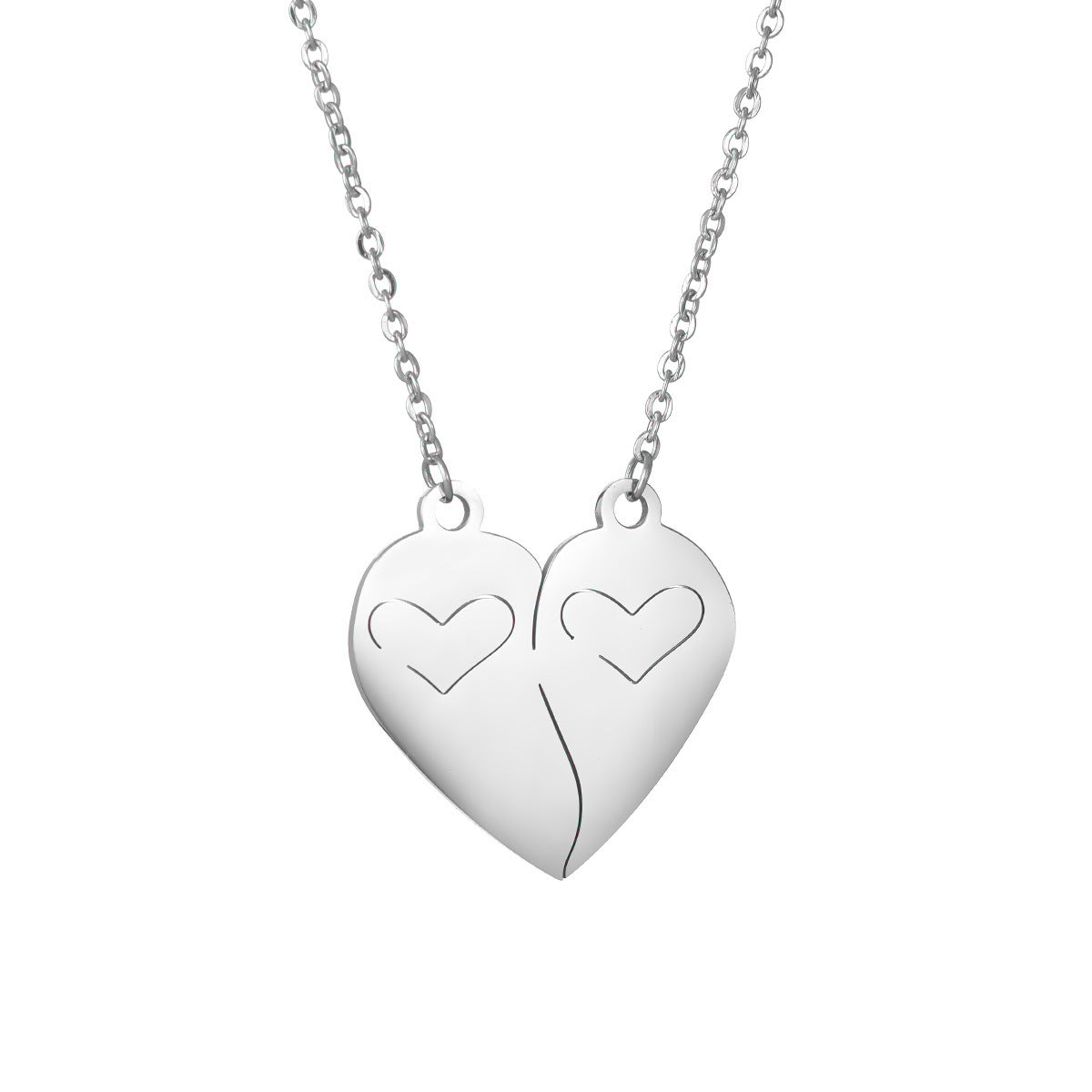 Elegant Stainless Steel Love Pendant Couple Necklace - Wholesale Jewelry from Reputable Factory