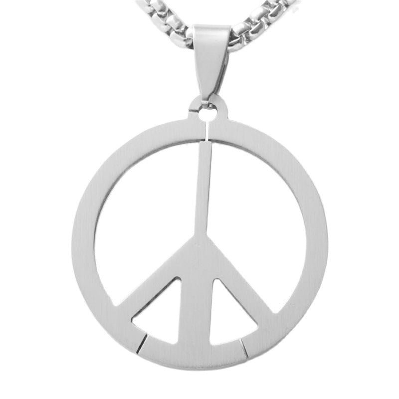 Personalized Retro Hollow Round Pendant Necklace in Titanium Steel for Men and Women