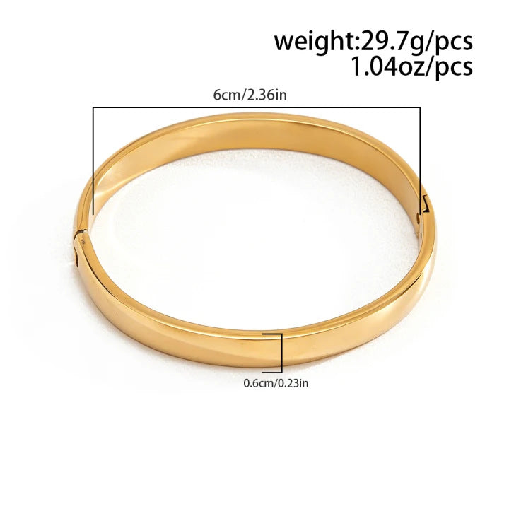 Planderful Vienna Verve Stainless Steel Open Ring Bracelet for Women Personalized Initials and Versatile Buckle