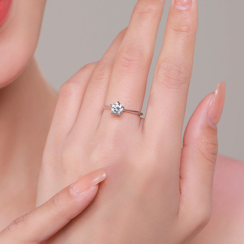 925 Sterling Silver Minimalist Zircon Ring