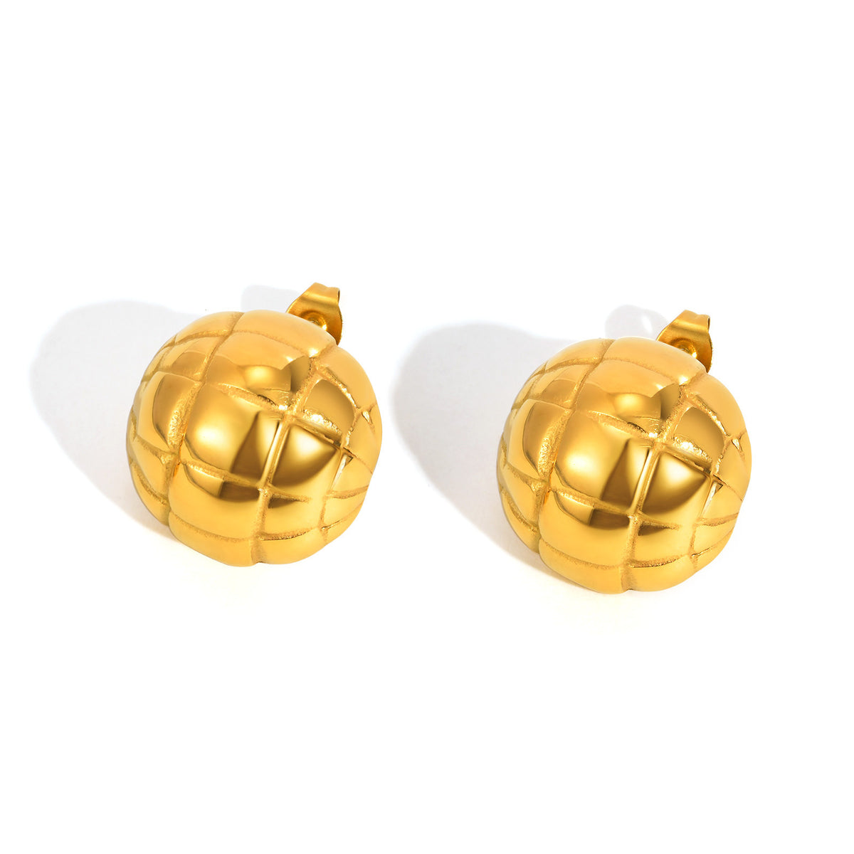 Modern Gold-Tone Stainless Steel Earrings