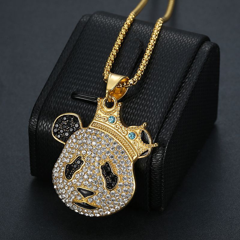 Rhinestone Necklace - Statement Cartoon Crown Design
