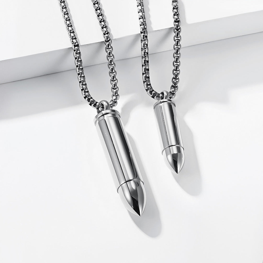 Planderful Everyday Genie Premium Titanium Bullet Pendant Necklace With Essential Oil Bottle Unisex Gift For Couples