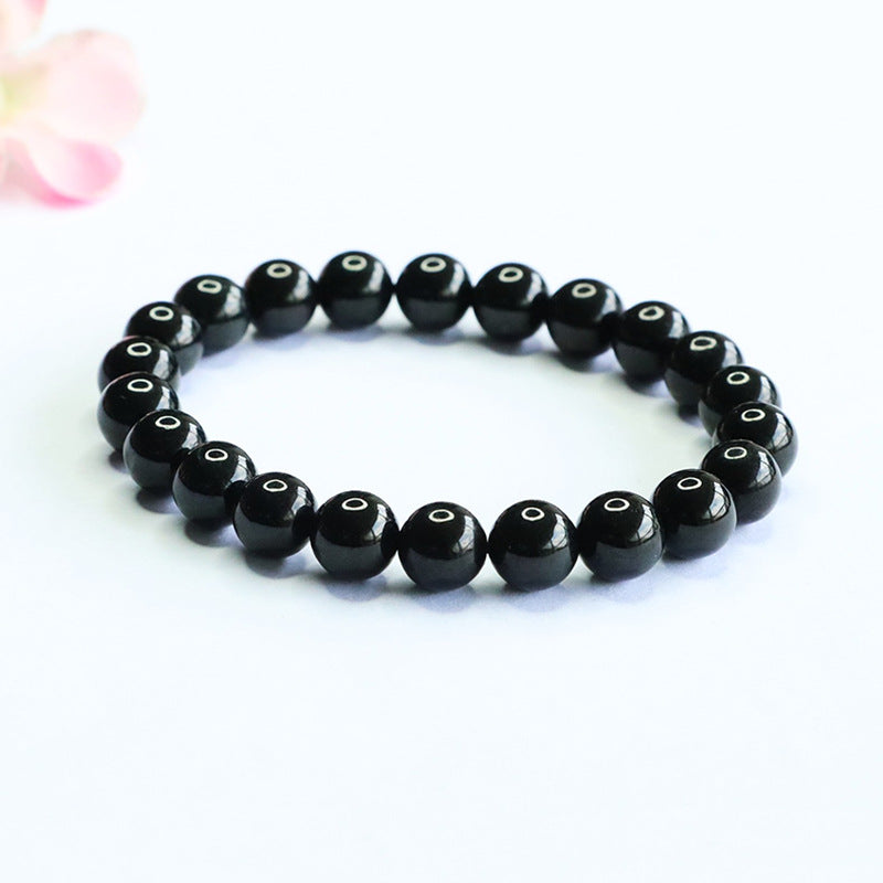 Dark Jadeite Round Bead 6 mm Bracelet