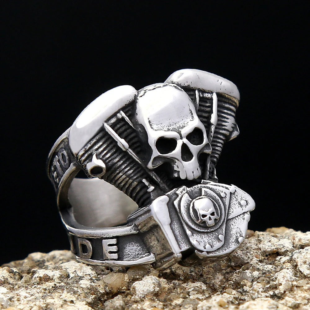 Vintage Skull Stainless Steel Men's Ring