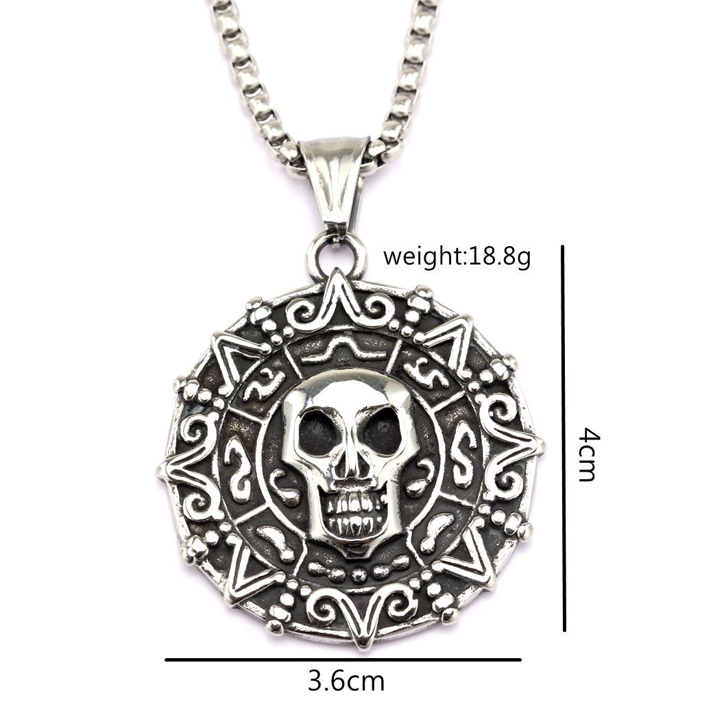 Vintage Skull Stainless Steel Pendant Necklace