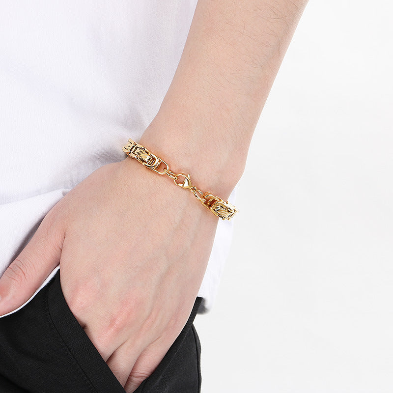 Planderful Byzantine Emperor Chain Mens Titanium Bracelet