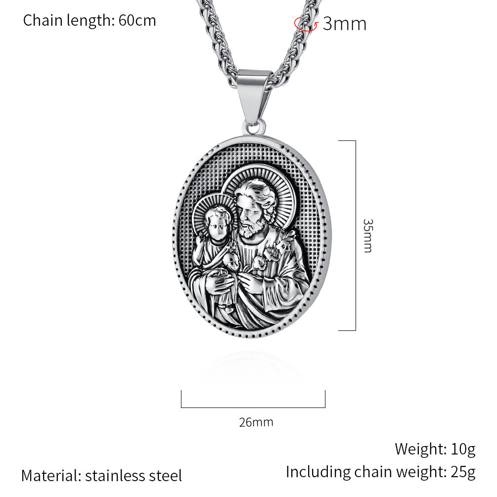 Exorcist Sacred Necklace Titanium Steel Pendant By Planderful For Gothic Jewelry Fans Everyday Genie Collection