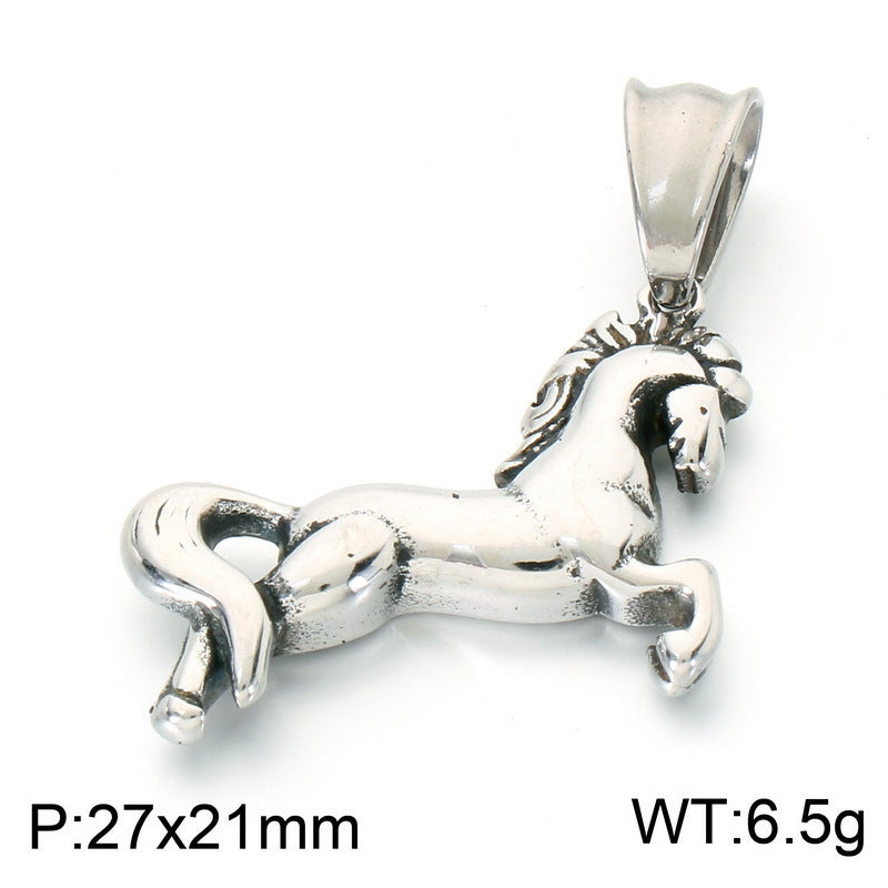 Year Of The Horse Necklace, Pegasus Phoenix Retro Old National Style Mythical Beast