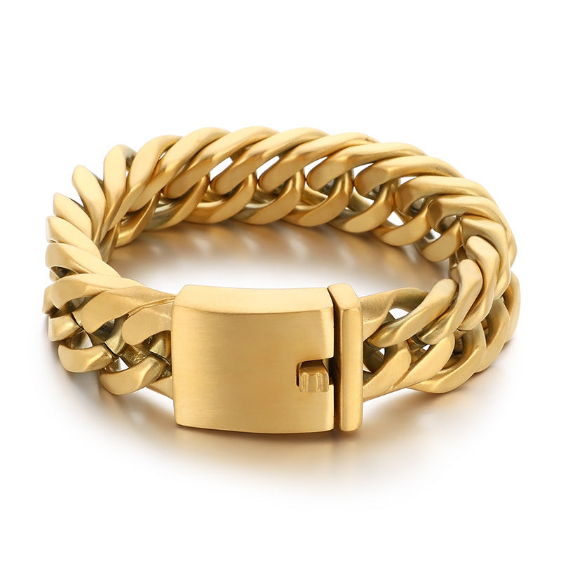 Planderful Premium Cuban Link Bracelet Men 18mm Titanium