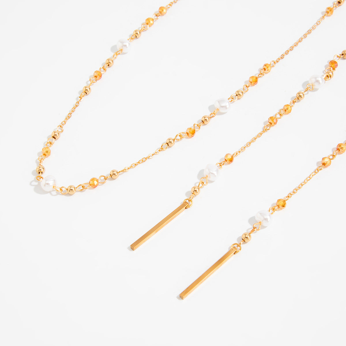 Pearl Rose & Daisy Long Necklace