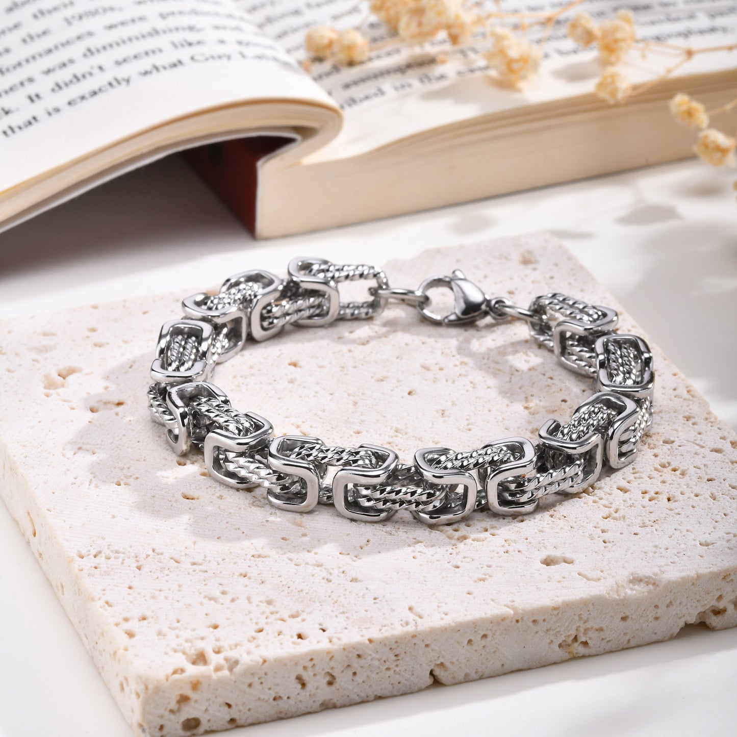 Stainless Steel Byzantine Twist Handmade Chain Men Jewelry