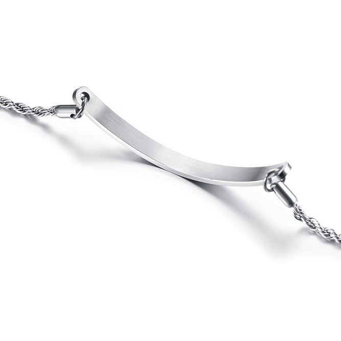 Stainless Steel Bending Plate Corrosion English Bracelet Steel Lady Jewelry Wholesale