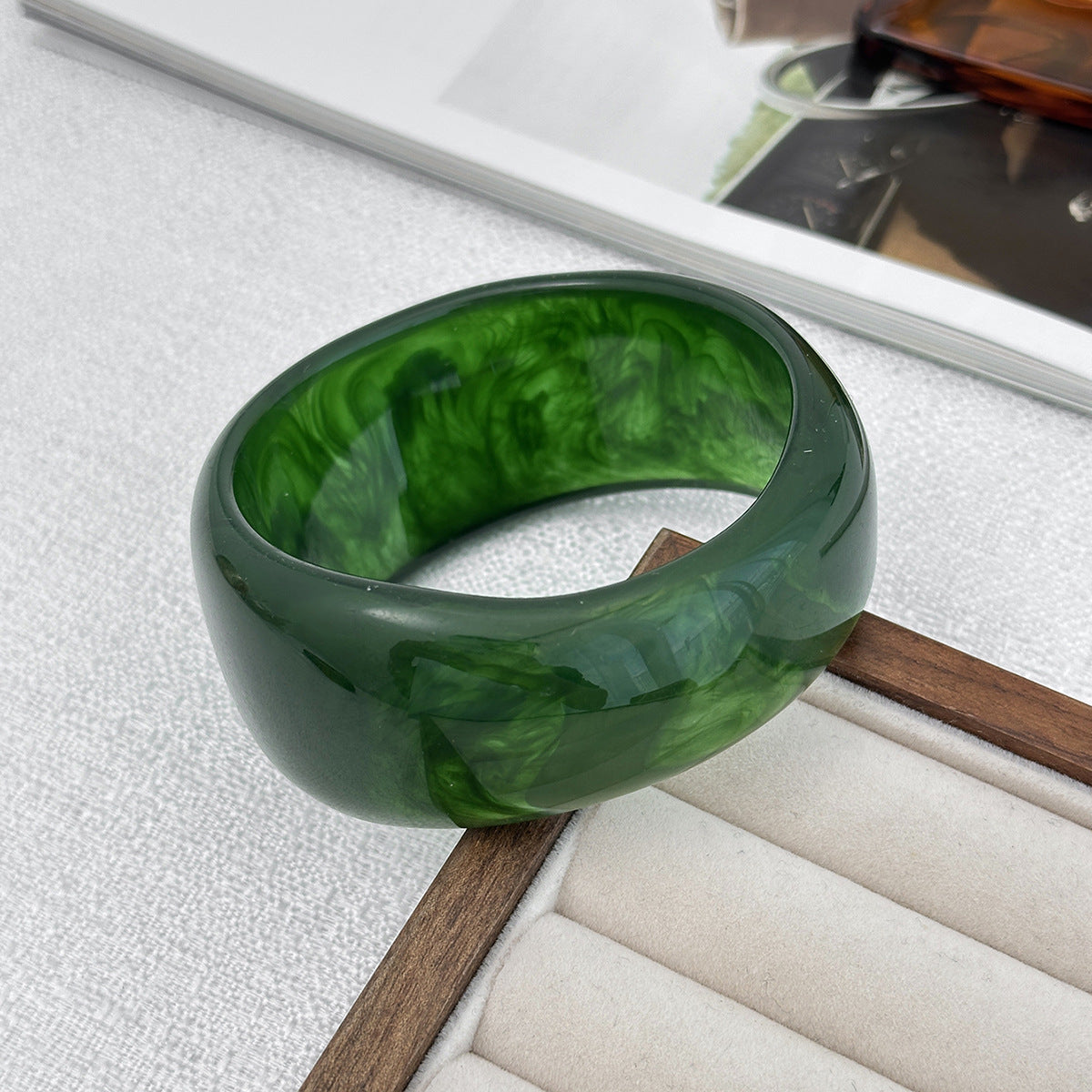Planderful Vienna Verve Statement Bracelet For Women Glossy Striped Metal Jewelry