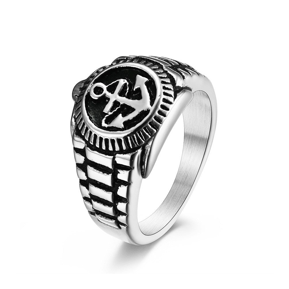 Stainless Steel Boat Anchor Men's Ring – & Antique Stainless Steel