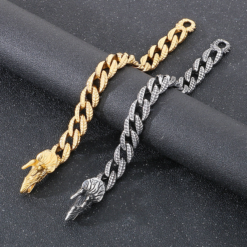Planderful Dragon Tail Buckle Bracelet Durable Titanium Men
