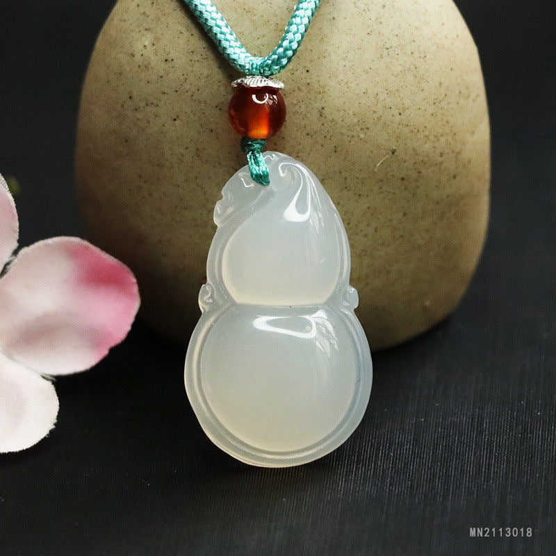 White Chalcedony Gourd Pendant