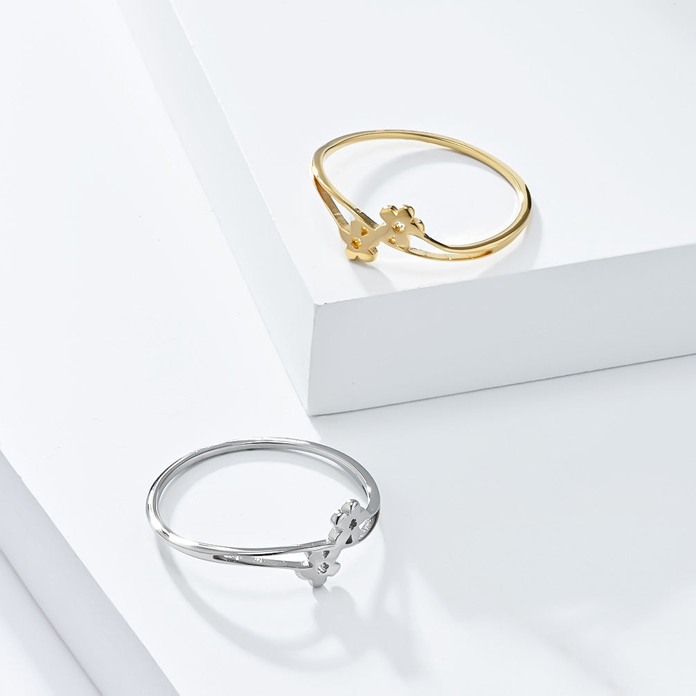 Simple Little Daisy Lucky Sunflower Titanium Steel Ring