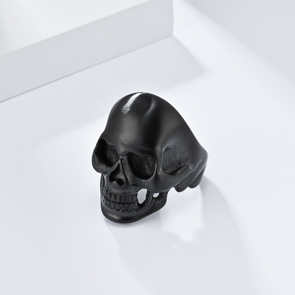 Dark Classic Skull Titanium Steel Ring for Men's HipHop Jewelry