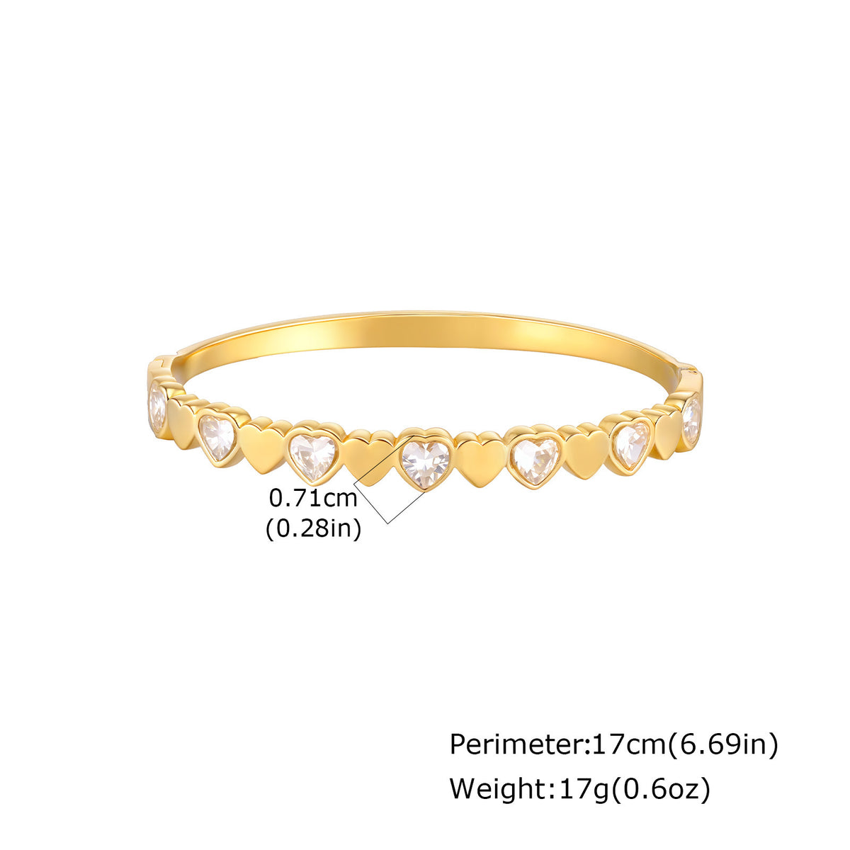 Heart Zircon Stainless Steel Bracelet Unisex