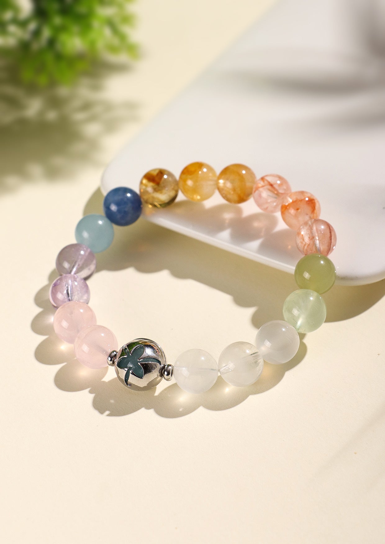 Planderful Fortune's Favor Bracelet – Elegant Pink Crystal and Amethyst Design