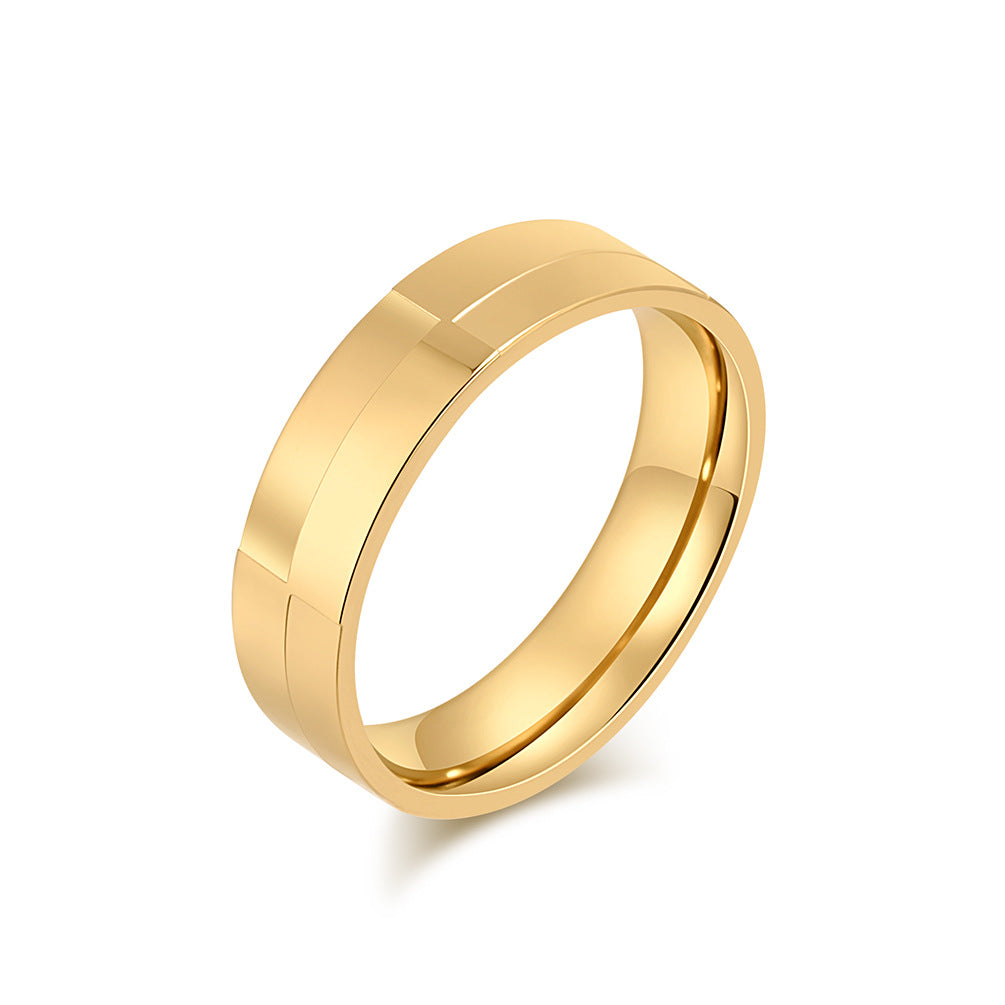 Cold Neutral Glossy Matte Titanium Steel Ring for Men