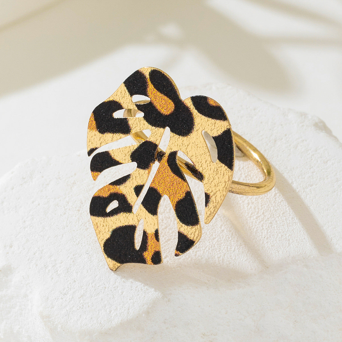 Wild Leopard Print Geometric Women's Ring by Planderful