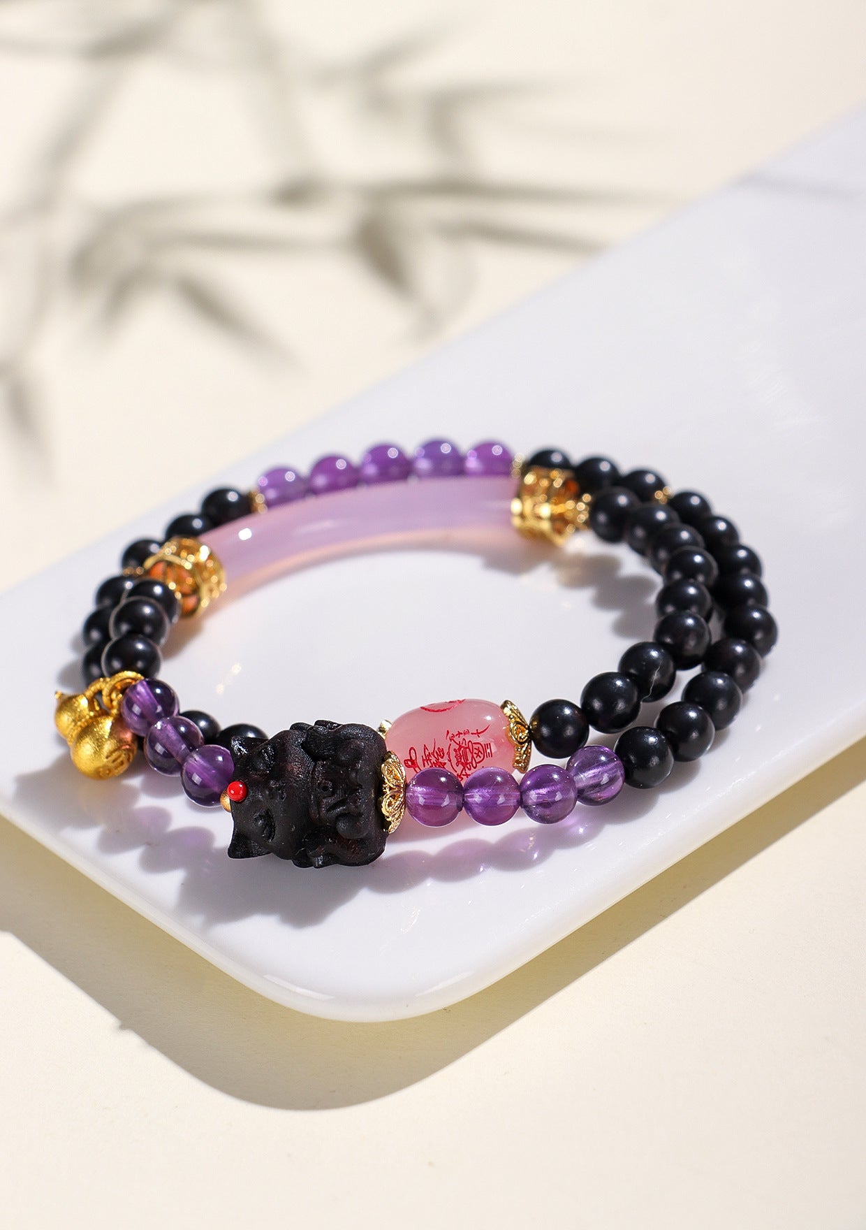 Planderful Fortune's Favor Bracelet – Original Design with Pink Agate and Amethyst
