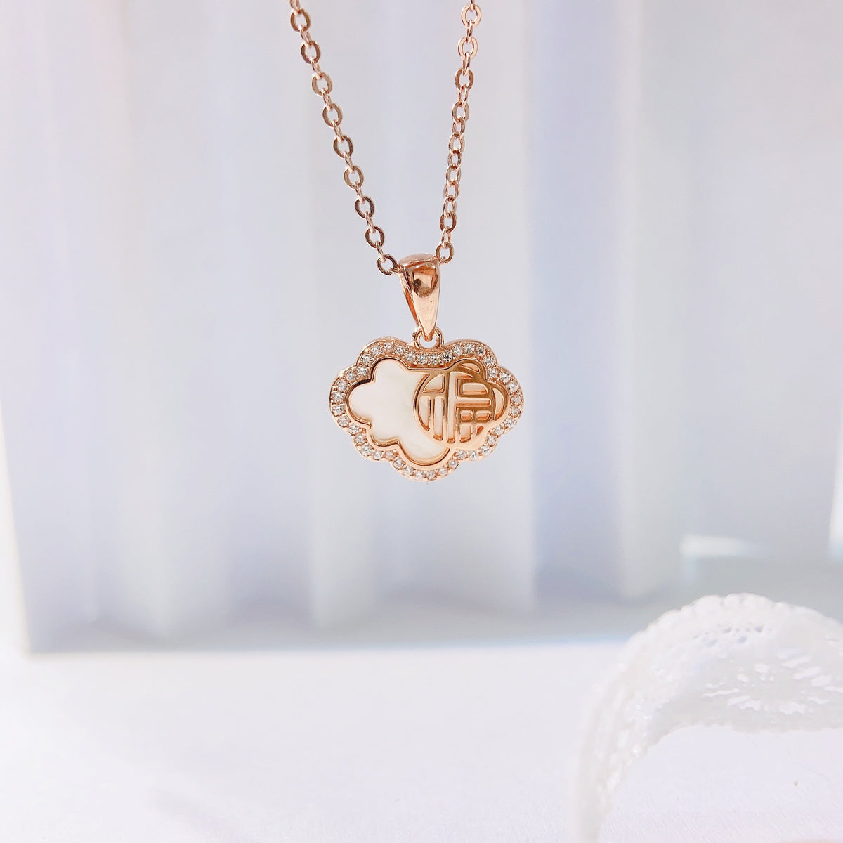 Guochao Fuzi S925 Sterling Silver Women's Pendant Necklace