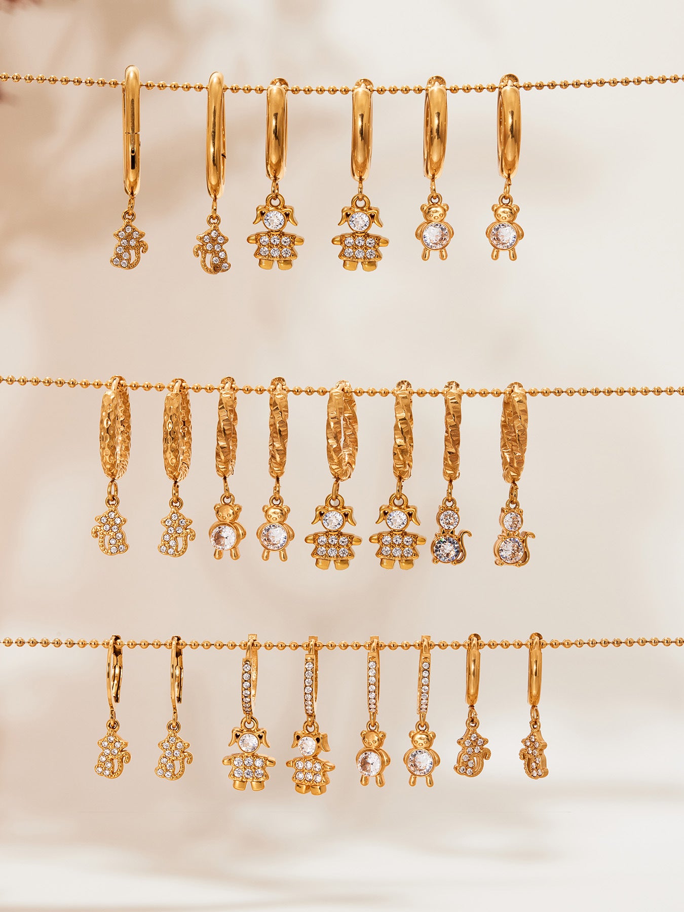 Planderful 18K Gold Plated Zircon Animal Earrings Women