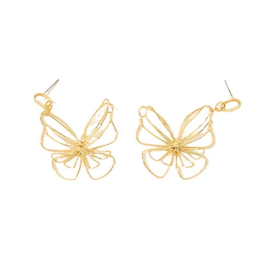 Enchanting Hollow Butterfly Earrings in Forest Style, Vienna Verve Collection