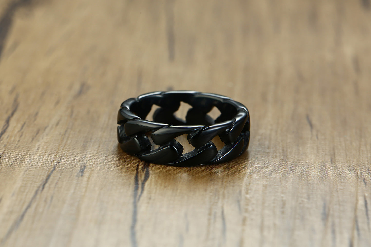 Cuban Chain Ring Jewelry Gold Titanium Steel Ring for Men