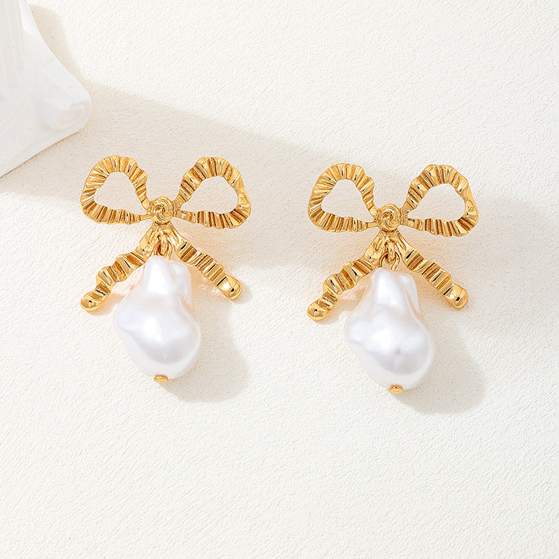 Planderful Vienna Verve Earrings – Fashionable Personalized Baroque Design with Imitation Pearl Tassels