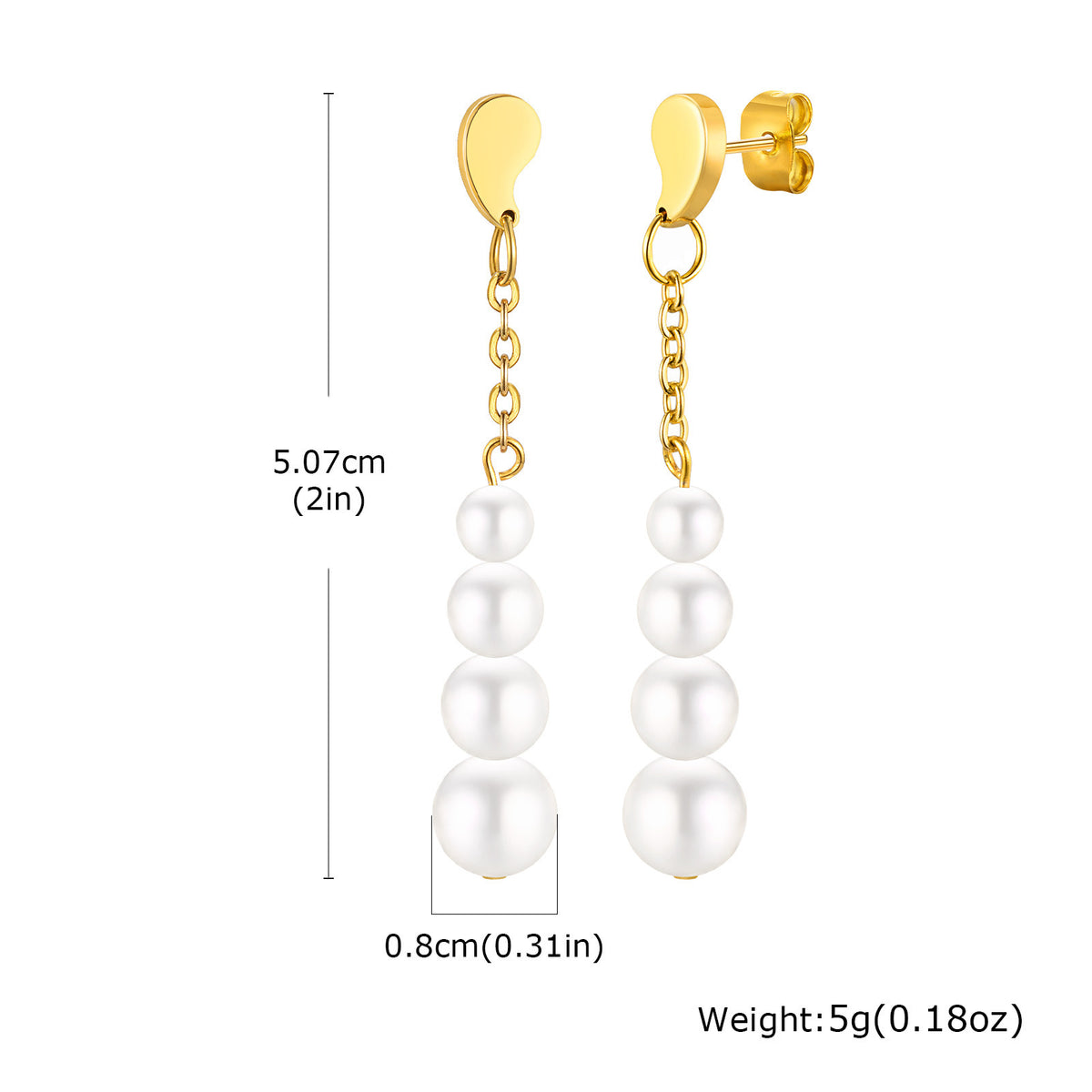 Stainless Steel Pearl Earrings