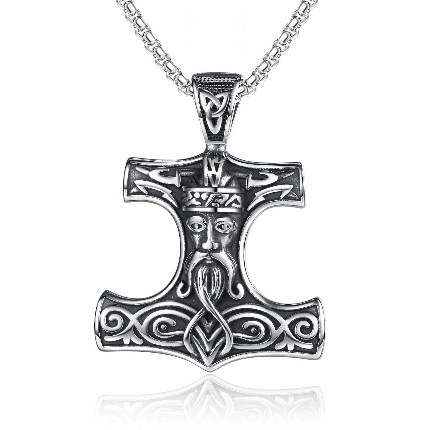 Steel Necklace – Vintage Anchor Pendant For Everyday Viking Jewelry By Planderful