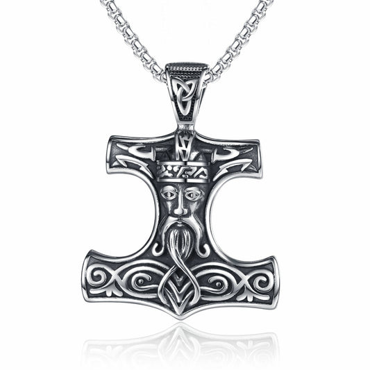 Steel Necklace – Vintage Anchor Pendant For Everyday Viking Jewelry By Planderful