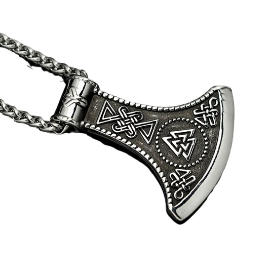 Steel Necklace - Vintage Viking Celtic Knot Pendant For Men