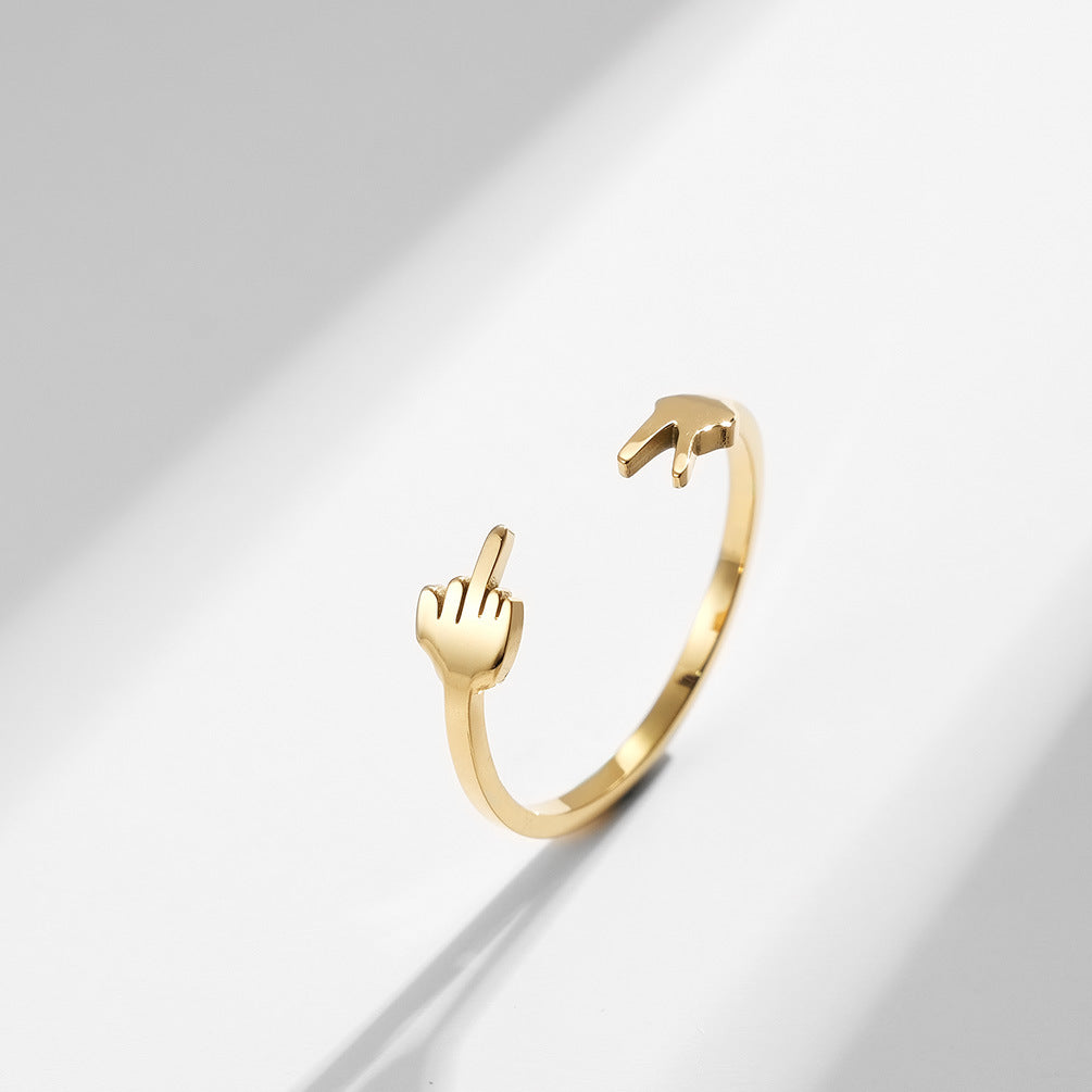 Jewelry's New V-Shaped Scissors Titanium Steel Ring for Men
