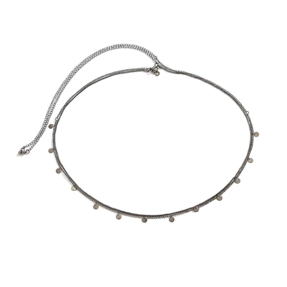 Elegant Sequin Box Chain Jewelry Set with Waist Chain