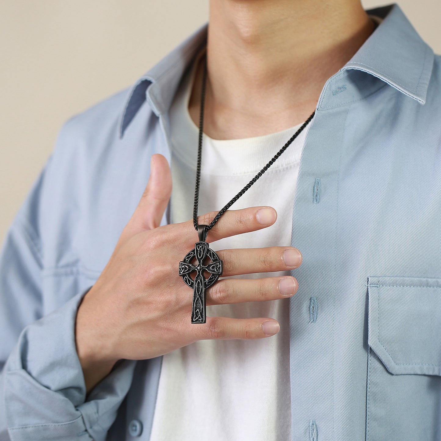 New Product Launch 62MM Titanium Steel Celtic Cross Pendant