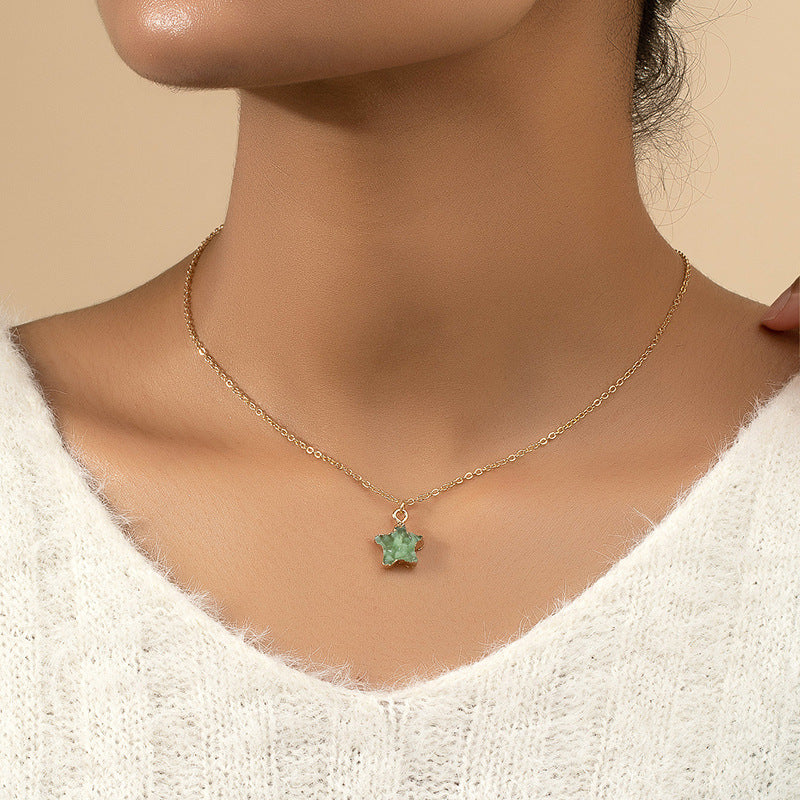 Green Star Pendant Necklace - Vienna Verve Collection