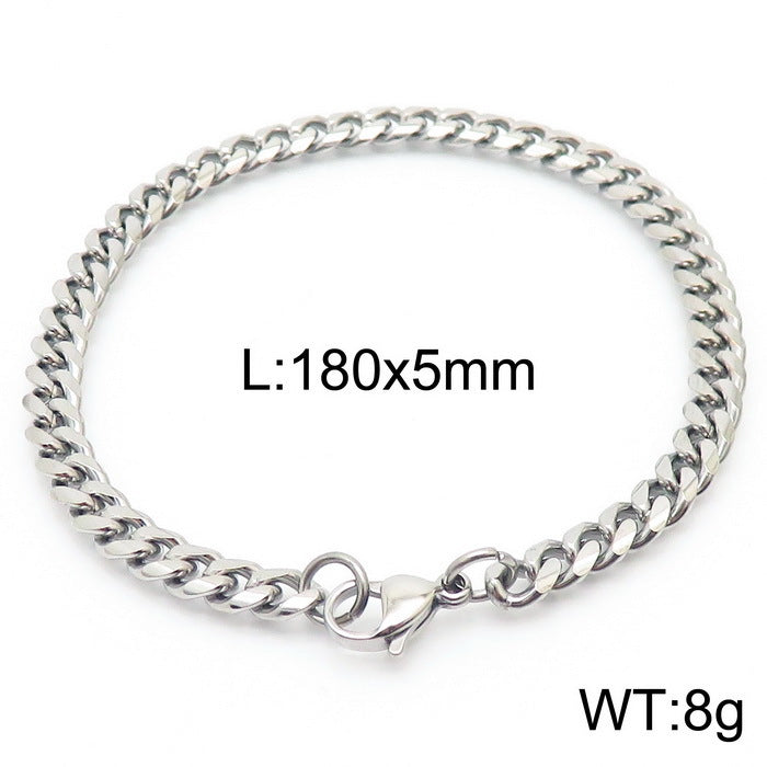 Cool Men's Titanium Steel Does Not Fade Lobster Buckle Bracelet Girls Niche Bracelet A