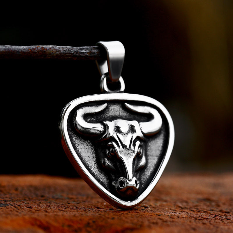 Stainless Steel Bull Head Pendant – Titanium Steel Men's Pendant Necklace