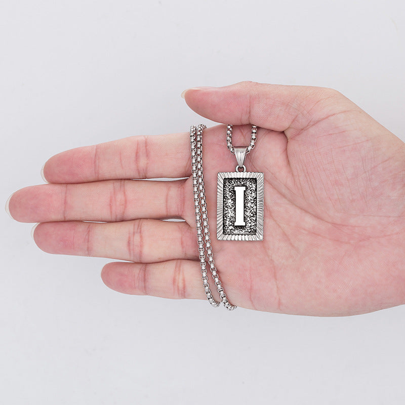 Steel Necklace – Dainty Brand Letter Pendant For Hip Hop Street Style Chain By Planderful