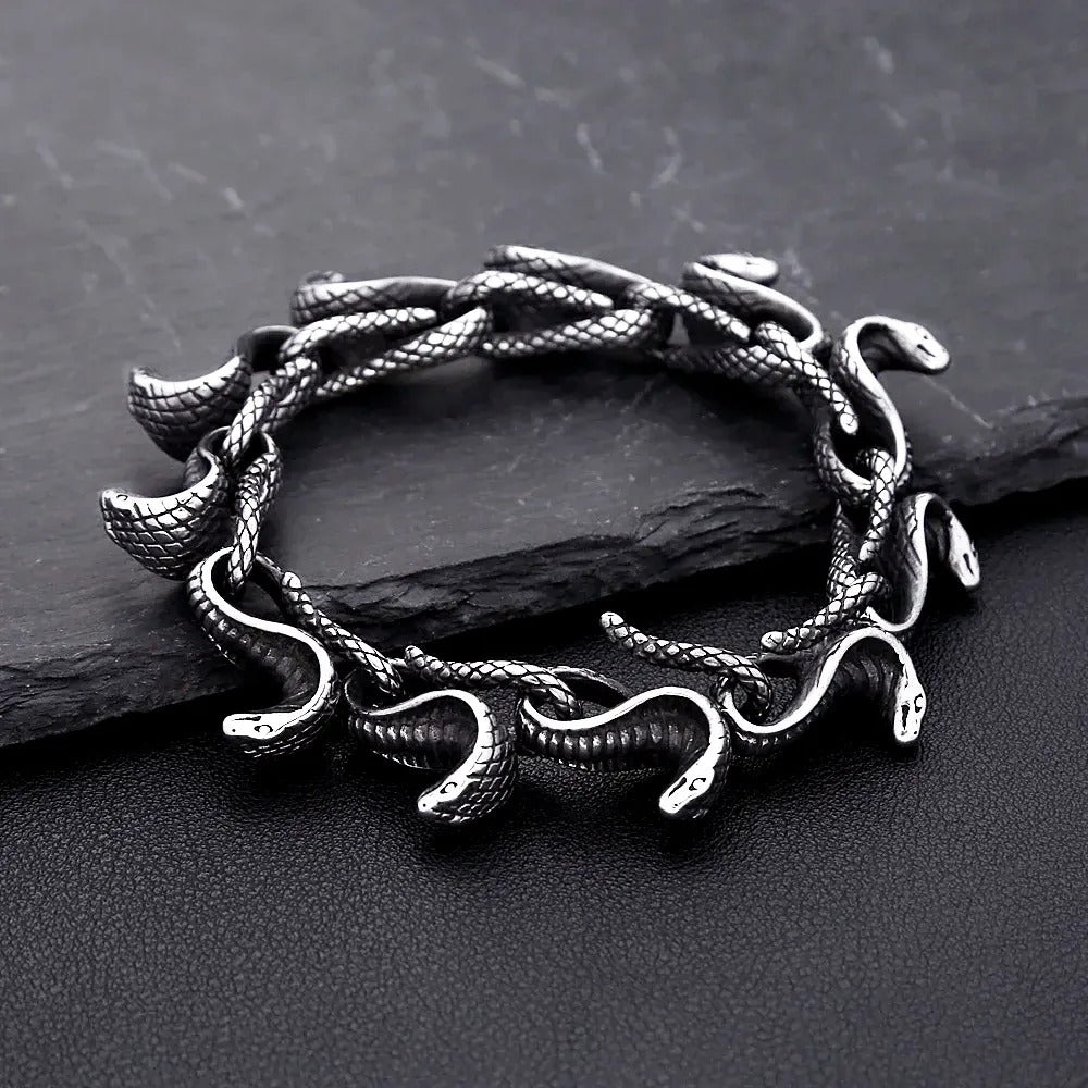 Punk Snake Stainless Steel Bracelet