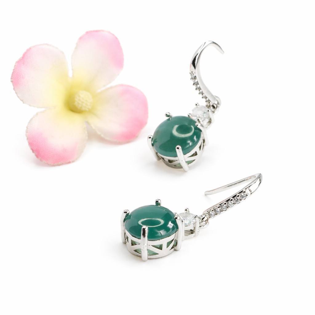 Blue-Water Jadeite Hook Earrings
