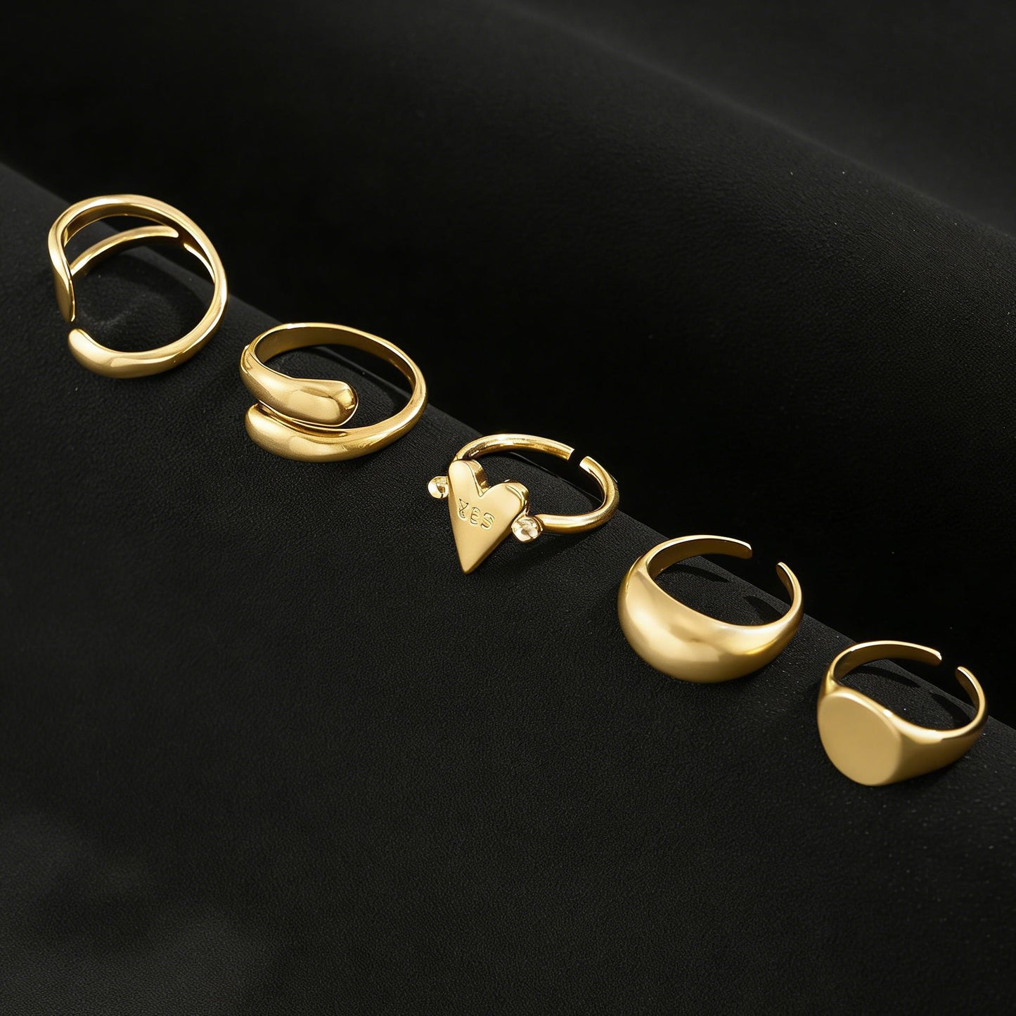 Planderful Vienna Verve Love Shape Ring For Women Open Hollow Ring Design Statement Jewelry