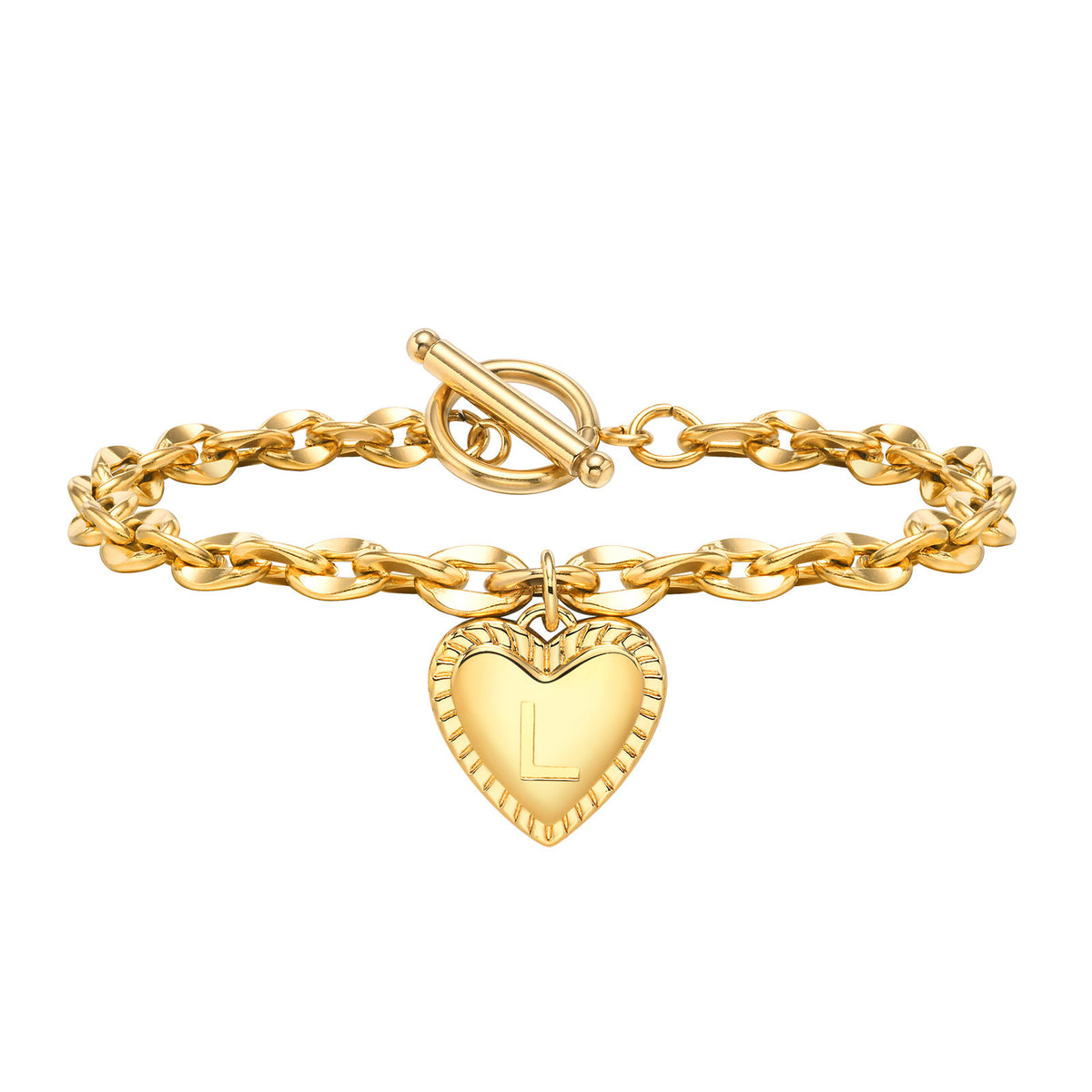 European – American Stainless Steel English Letter Gold Bracelet Women's